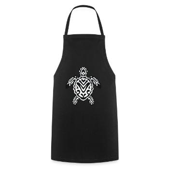 A sea turtle in black and white - Cooking Apron - black - Front - AI Model Male 185 dark (185cm)