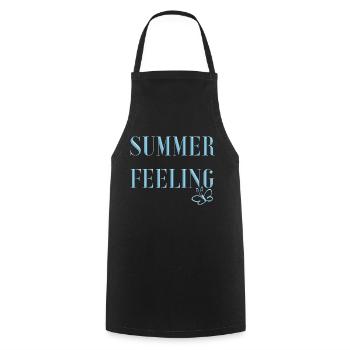 SUMMER FEELING mit Schmetterling - Kochschürze - Schwarz - Vorne - AI Model Male 185 dark (185cm)