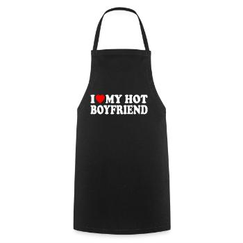 i love my hot boyfriend - Cooking Apron - black - Front - AI Model Male 185 dark (185cm)