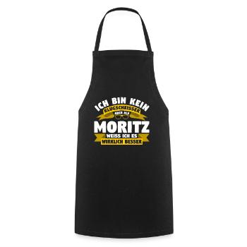 Klugscheisser Moritz weiß es besser - Kochschürze - Schwarz - Vorne - AI Model Male 185 dark (185cm)