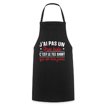 J'ai Pas Un Gros Bide C'est Le Tee Shirt Cadeau - Tablier de cuisine - noir - Devant - AI Model Male 185 dark (185cm)