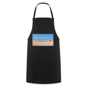 Landscape at the Cubango river with giraffe - Cooking Apron - black - Front - AI Model Male 185 dark (185cm)