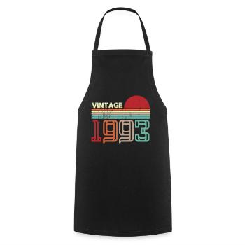 Vintage retro sunset 1993 birthday gift - Cooking Apron - black - Front - AI Model Male 185 dark (185cm)
