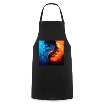 Water And Flame Pattern - Cooking Apron - black - Front - AI Model Male 185 dark (185cm)