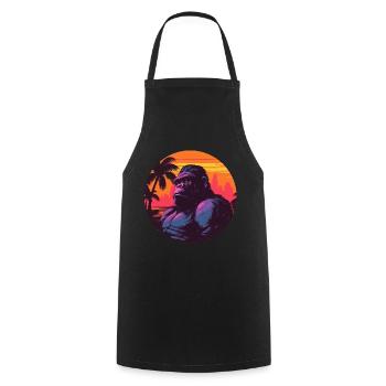 Cool gorilla in the sunset – animal - Cooking Apron - black - Front - AI Model Male 185 dark (185cm)