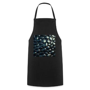Black Cobblestone Metallic Textured Pattern - Cooking Apron - black - Front - AI Model Male 185 dark (185cm)