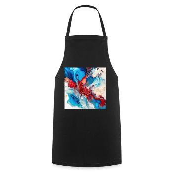 Red White And Blue Paint Swirl Pattern - Cooking Apron - black - Front - AI Model Male 185 dark (185cm)