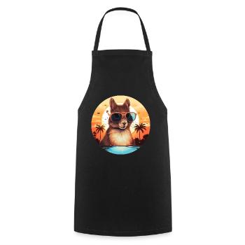 Cool squirrel silhouette at sunset - Cooking Apron - black - Front - AI Model Male 185 dark (185cm)