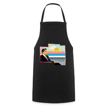 Working hard, playing smart! - Cooking Apron - black - Front - AI Model Male 185 dark (185cm)
