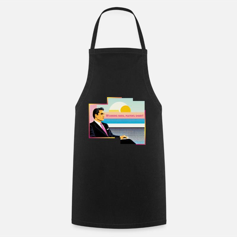 Working hard, playing smart! - Cooking Apron - black