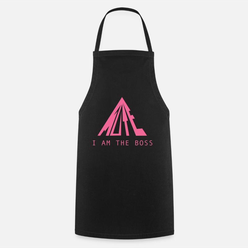 Bossy design in pink - Cooking Apron - black