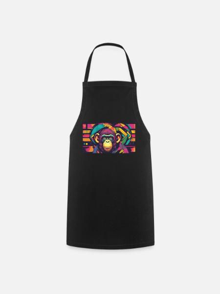 Chimpanzé Pop Art - Tablier de cuisine - noir