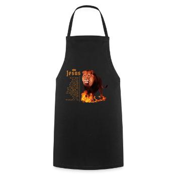 Lion Christian Jesus Is My God King, Lord, and - Cooking Apron - black - Front - AI Model Male 185 dark (185cm)