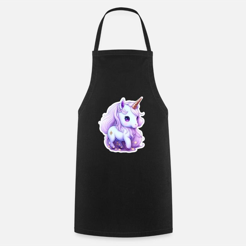Mignon bébé licorne - Tablier de cuisine - noir