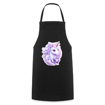 Cute unicorn - Cooking Apron - black - Front - AI Model Male 185 dark (185cm)