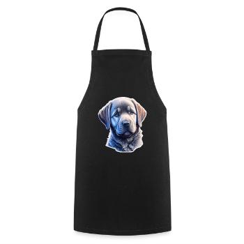 Cute Labrador Retriever puppy - Cooking Apron - black - Front - AI Model Male 185 dark (185cm)