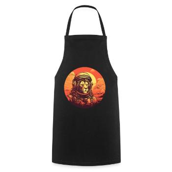 Lion Astronaut at Sunset: Adventures in Space - Cooking Apron - black - Front - AI Model Male 185 dark (185cm)