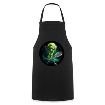 Cooler Grüner Alien Tennisspieler: Einzigartiges - Kochschürze - Schwarz - Vorne - AI Model Male 185 dark (185cm)