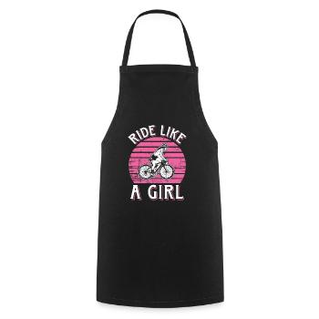 Roulez comme une fille à vélo Fahrrad - Tablier de cuisine - noir - Devant - AI Model Male 185 dark (185cm)