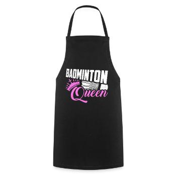 Badminton Queen Player Woman Girl - Cooking Apron - black - Front - AI Model Male 185 dark (185cm)