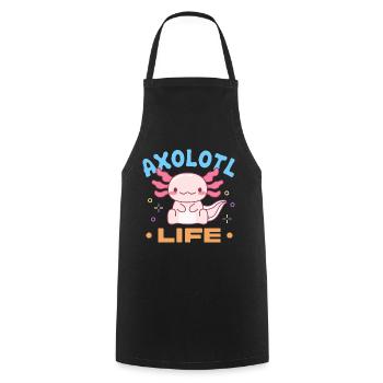 Axolotl Life Design für Axolotl-Liebhaber - Kochschürze - Schwarz - Vorne - AI Model Male 185 dark (185cm)