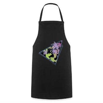 Tier Kuh Geschenk Tropisches Vaporwave Kuh Muster - Kochschürze - Schwarz - Vorne - AI Model Male 185 dark (185cm)