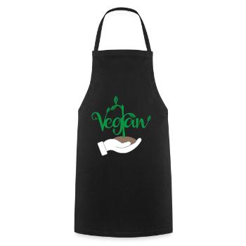 Vegan Plant Design for Proud Vegans - Cooking Apron - black - Front - AI Model Male 185 dark (185cm)