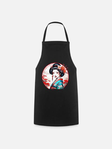 Japanese geisha girl - Cooking Apron - black