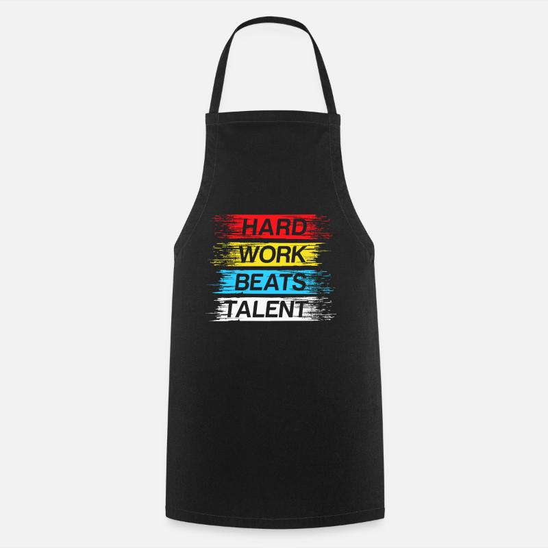 Hard work beats talent - Cooking Apron - black