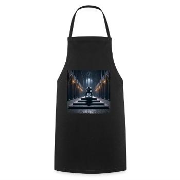 Fart Souls - Hollow Knight on Porcelain Throne #06 - Cooking Apron - black - Front - AI Model Male 185 dark (185cm)