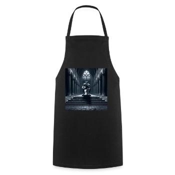Fart Souls - Hollow Knight on Porcelain Throne #10 - Cooking Apron - black - Front - AI Model Male 185 dark (185cm)