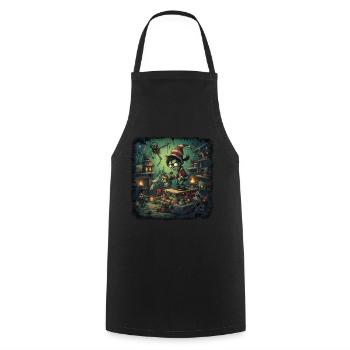 Zombie Imp Factory - Creepy - Cooking Apron - black - Front - AI Model Male 185 dark (185cm)