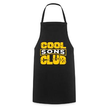 Cool Sons Club Groovy Retro Dad Mom Father's Day - Cooking Apron - black - Front - AI Model Male 185 dark (185cm)