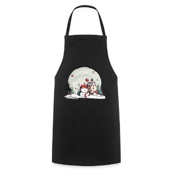 Paysage de Noël - Tablier de cuisine - noir - Devant - AI Model Male 185 dark (185cm)