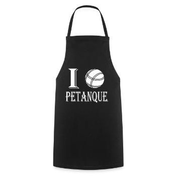 i love pétanque - Tablier de cuisine - noir - Devant - AI Model Male 185 dark (185cm)