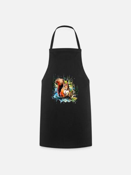 Eichhörnchen - Kochschürze - Schwarz