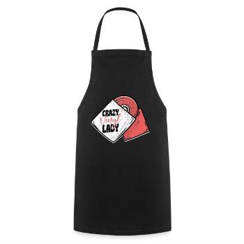 Crazy Vinyl Lady Record Vintage Fan - Tablier de cuisine - noir - Devant - AI Model Male 185 dark (185cm)