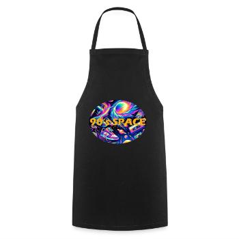 Espace des années 90 - Tablier de cuisine - noir - Devant - AI Model Male 185 dark (185cm)