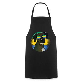 Gabon - Cooking Apron - black - Front - AI Model Male 185 dark (185cm)