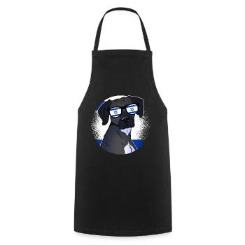 Israel - Cooking Apron - black - Front - AI Model Male 185 dark (185cm)