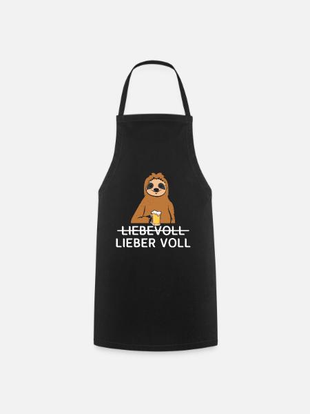 Lieber Voll als Liebevoll Bier - Kochschürze - Schwarz