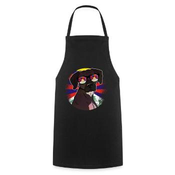 Tibet - Cooking Apron - black - Front - AI Model Male 185 dark (185cm)