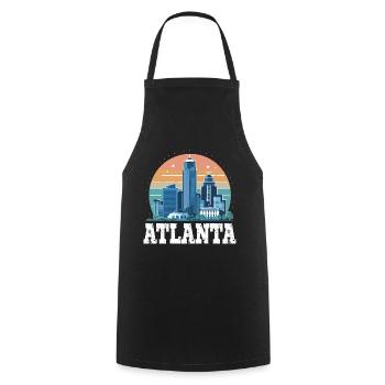 Atlanta Skyline Sonnenuntergang Stadtbild - Kochschürze - Schwarz - Vorne - AI Model Male 185 dark (185cm)