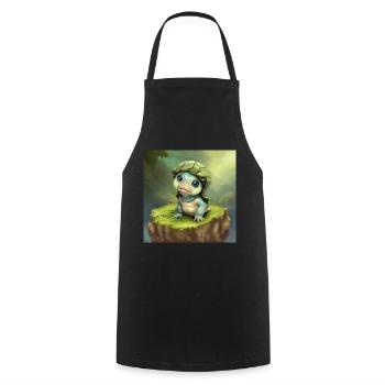 Adorable Baby Turtle Fancy - Cooking Apron - black - Front - AI Model Male 185 dark (185cm)