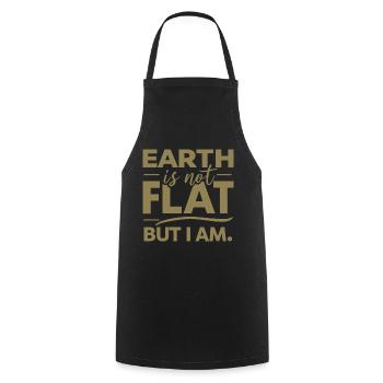 Satire Terre plate Blagues ironiques - Tablier de cuisine - noir - Devant - AI Model Male 185 dark (185cm)