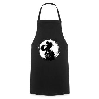 « Rebel Yell » - Punk Rock Explosion Tee Design - Tablier de cuisine - noir - Devant - AI Model Male 185 dark (185cm)