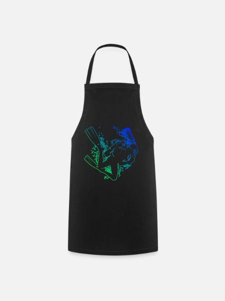 Hommes Plongée Libre Plongeur Femmes - Tablier de cuisine - noir