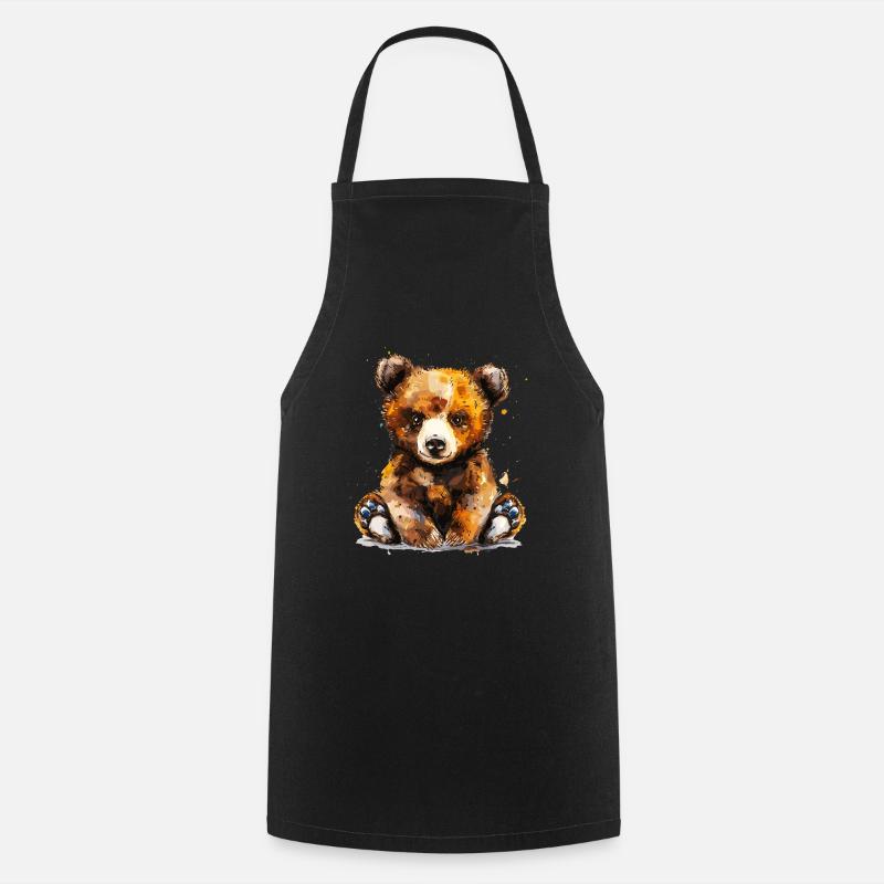 Cucciolo di orso grizzly - Grembiule da cucina - nero