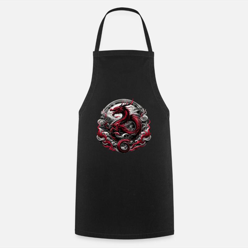 Dragon's Mythical Majesty - Cooking Apron - black