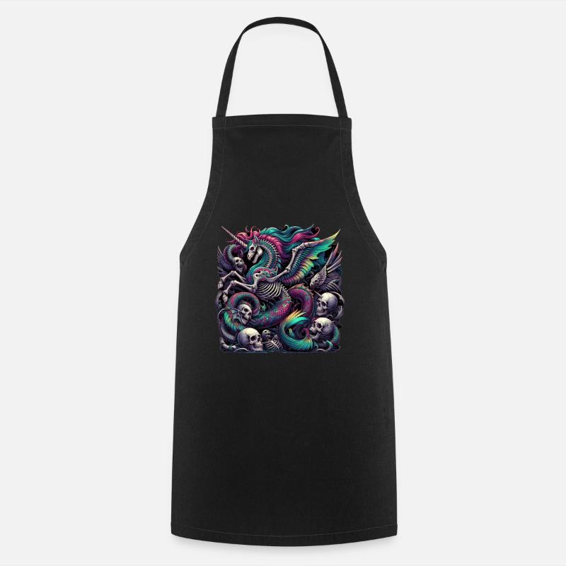 Neon Gothic Unicorn - Cooking Apron - black